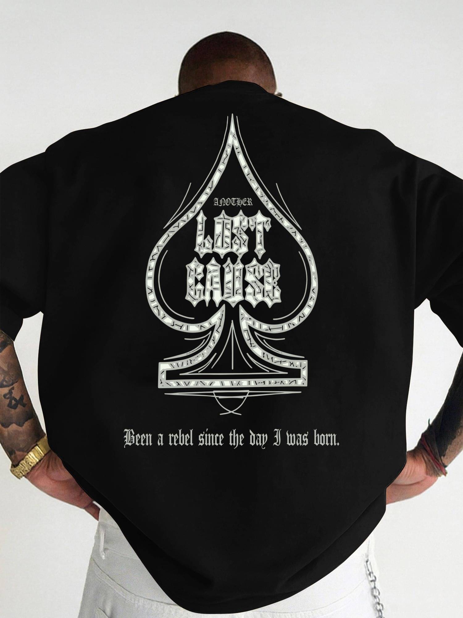 JUMP CUTS Men Cotton Blend Oversized Fit Printed T-Shirt ( Black )     			JUMP CUTS Men Cotton Blend Oversized Fit Printed T-Shirt ( Black )