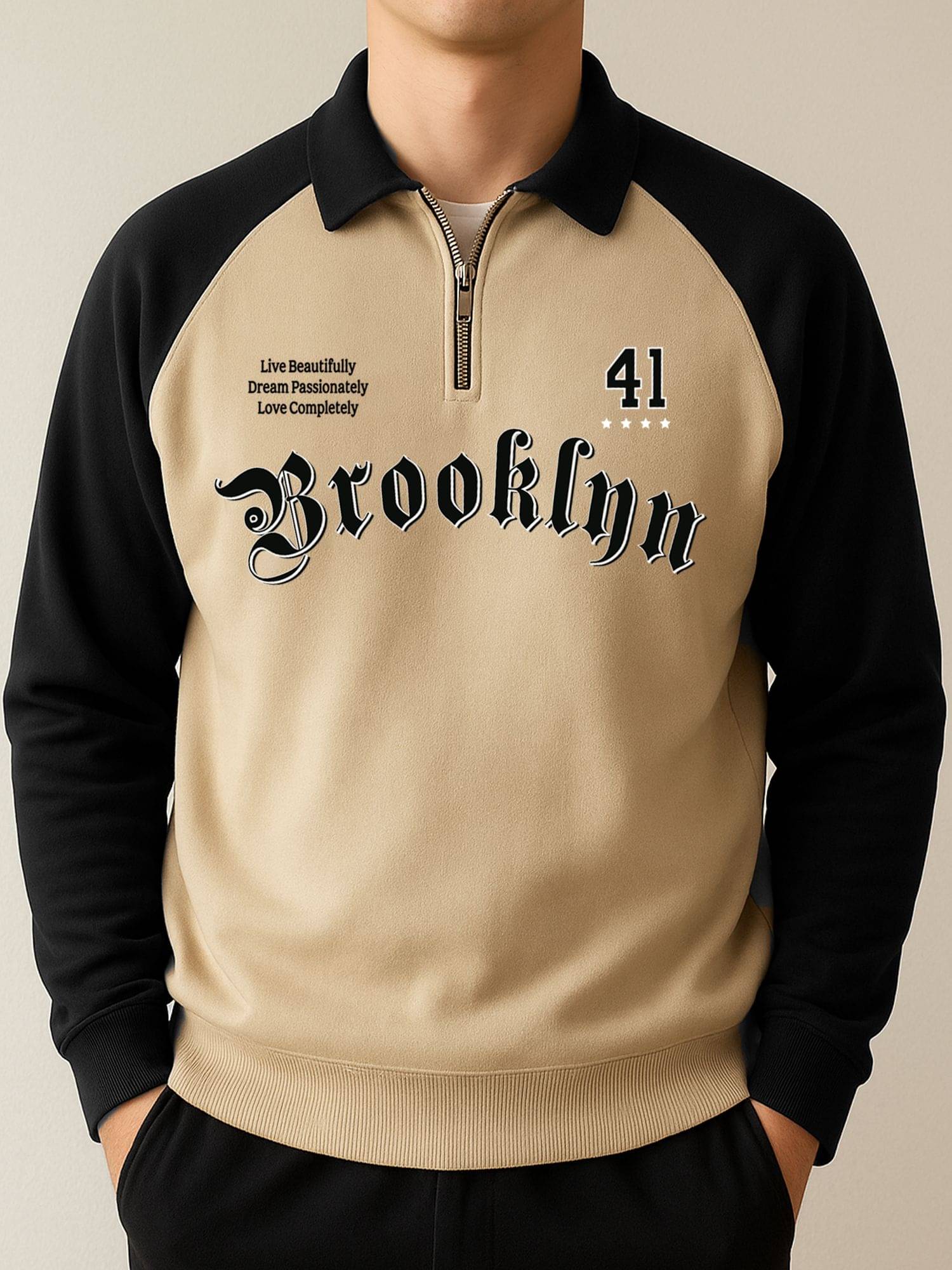 JUMP CUTS Men Cotton Blend Regular Fit Printed Polo T Shirt ( Beige )     			JUMP CUTS Men Cotton Blend Regular Fit Printed Polo T Shirt ( Beige )