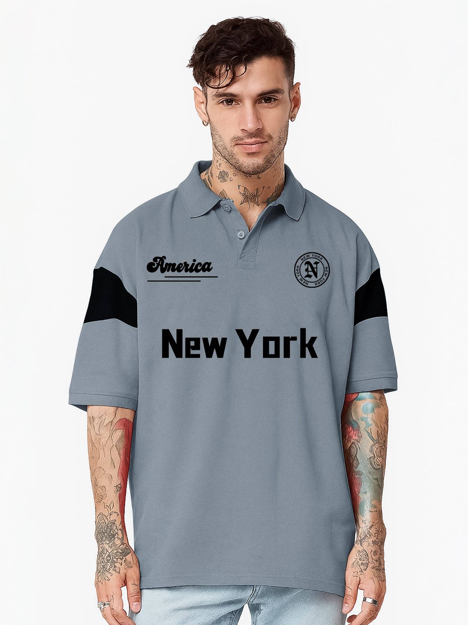 JUMP CUTS Men Cotton Blend Regular Fit Printed Polo T Shirt ( Grey ) JUMP CUTS Men Cotton Blend Regular Fit Printed Polo T Shirt ( Grey )