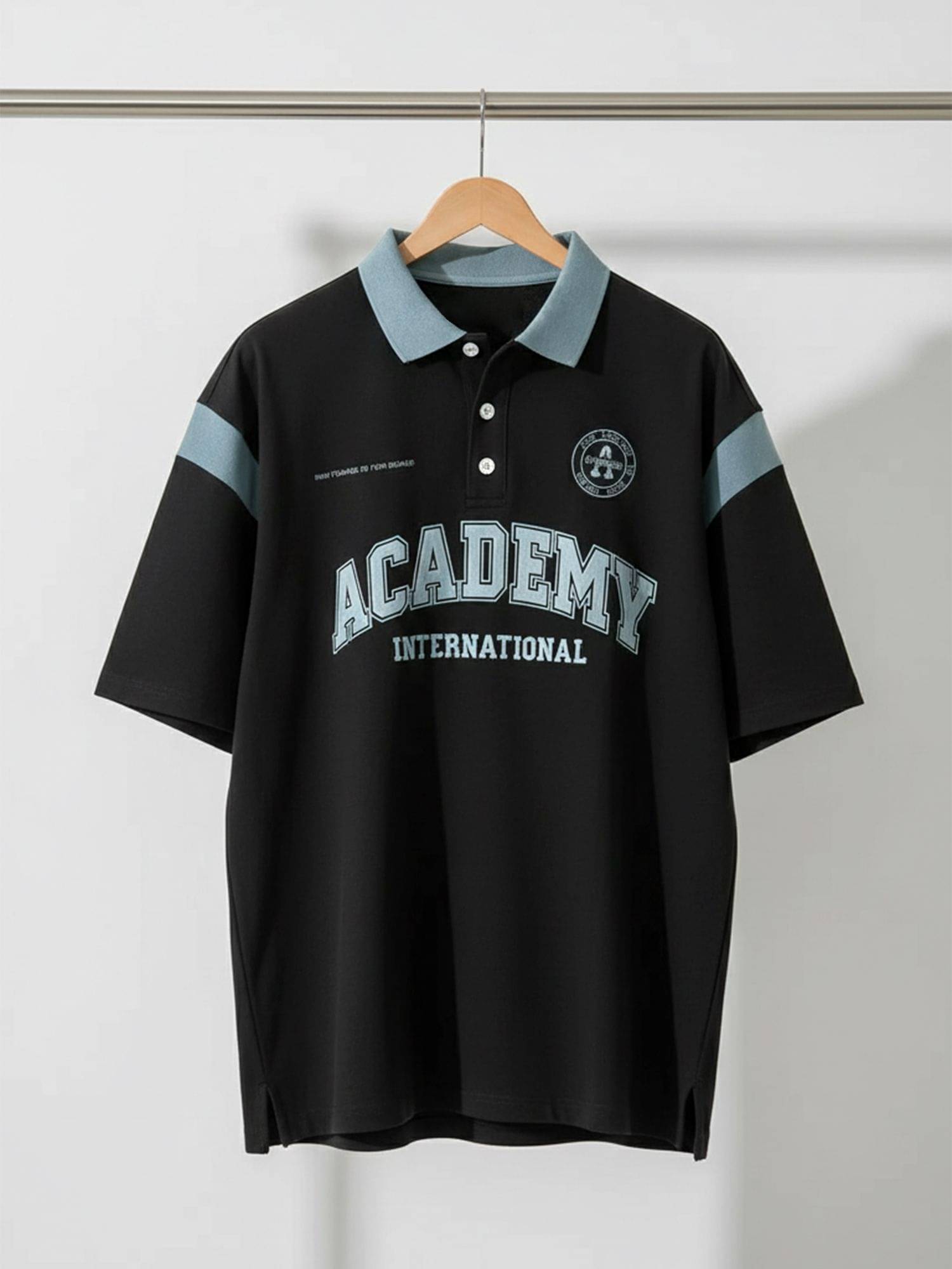     			JUMP CUTS Men Cotton Blend Regular Fit Printed Polo T Shirt ( Black )