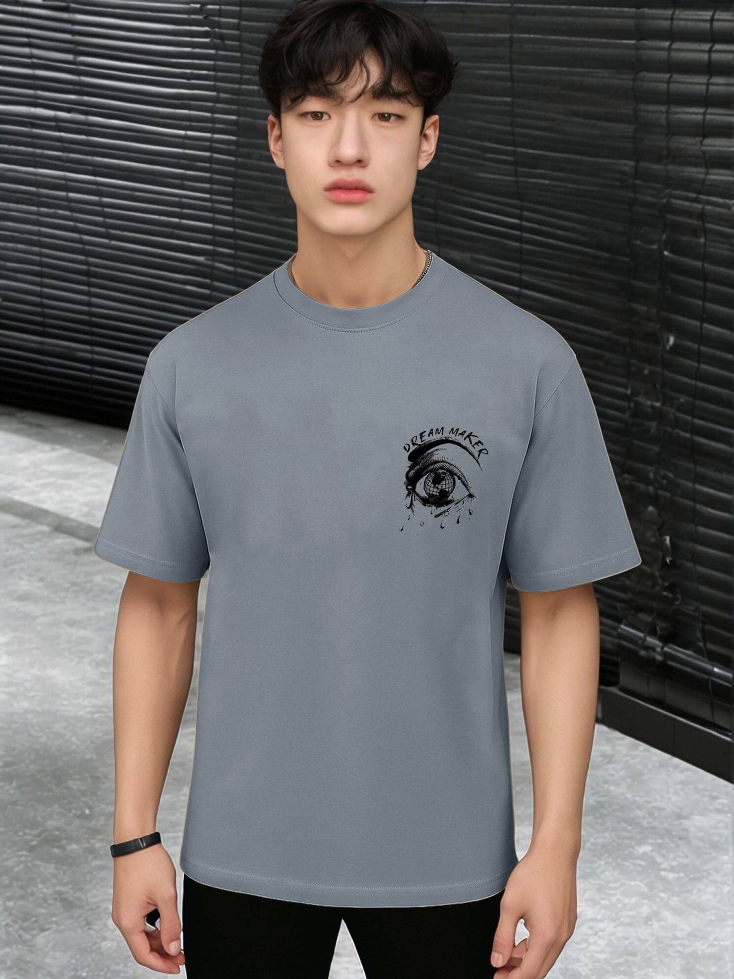     			JUMP CUTS Men Cotton Blend Oversized Fit Printed T-Shirt ( Beige )