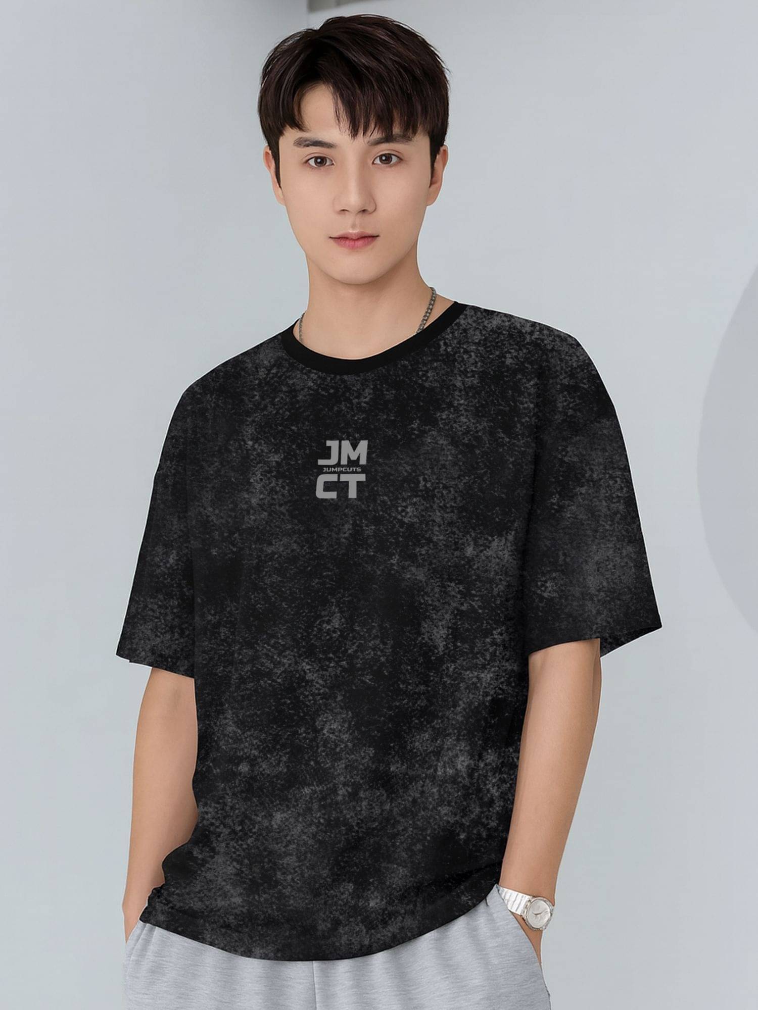 JUMP CUTS Men Cotton Blend Regular Fit Printed T-Shirt ( Beige )     			JUMP CUTS Men Cotton Blend Regular Fit Printed T-Shirt ( Beige )