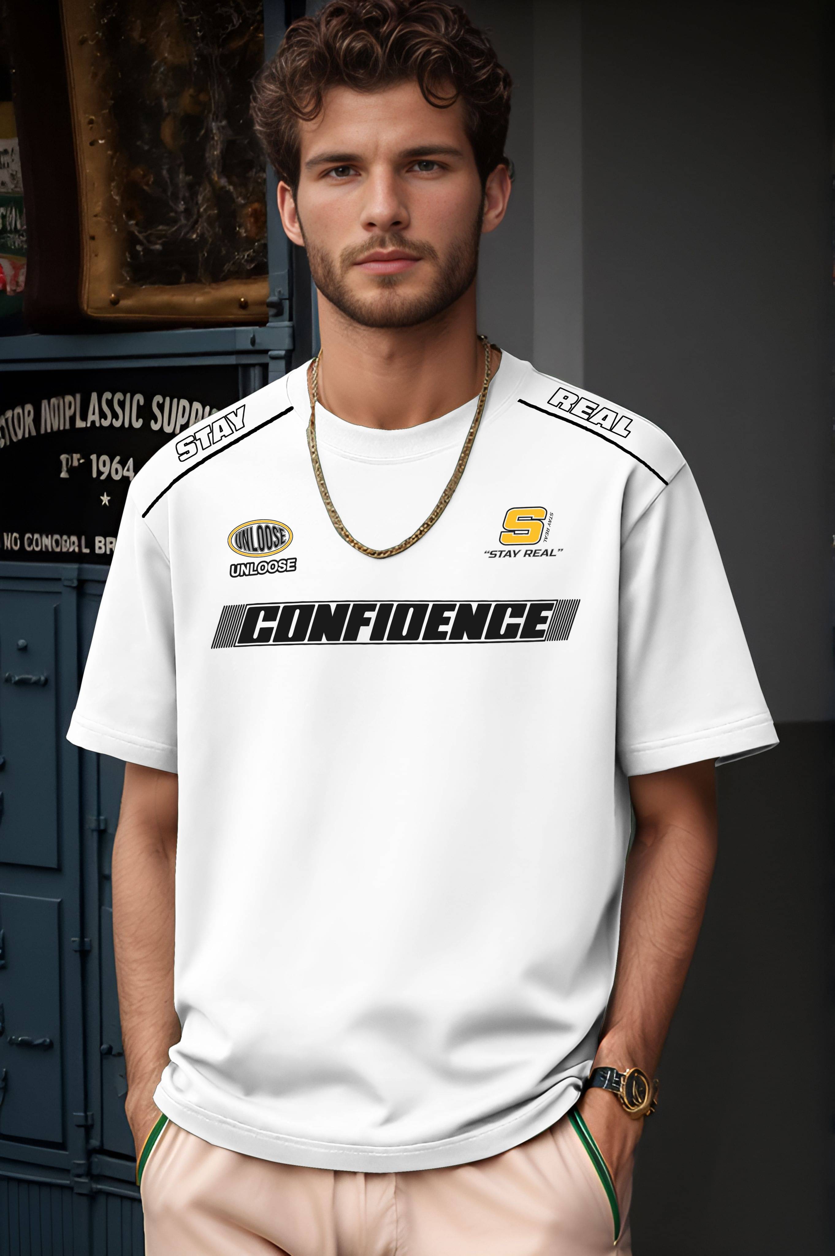 JUMP CUTS Men Cotton Blend Regular Fit Printed T-Shirt ( White )     			JUMP CUTS Men Cotton Blend Regular Fit Printed T-Shirt ( White )