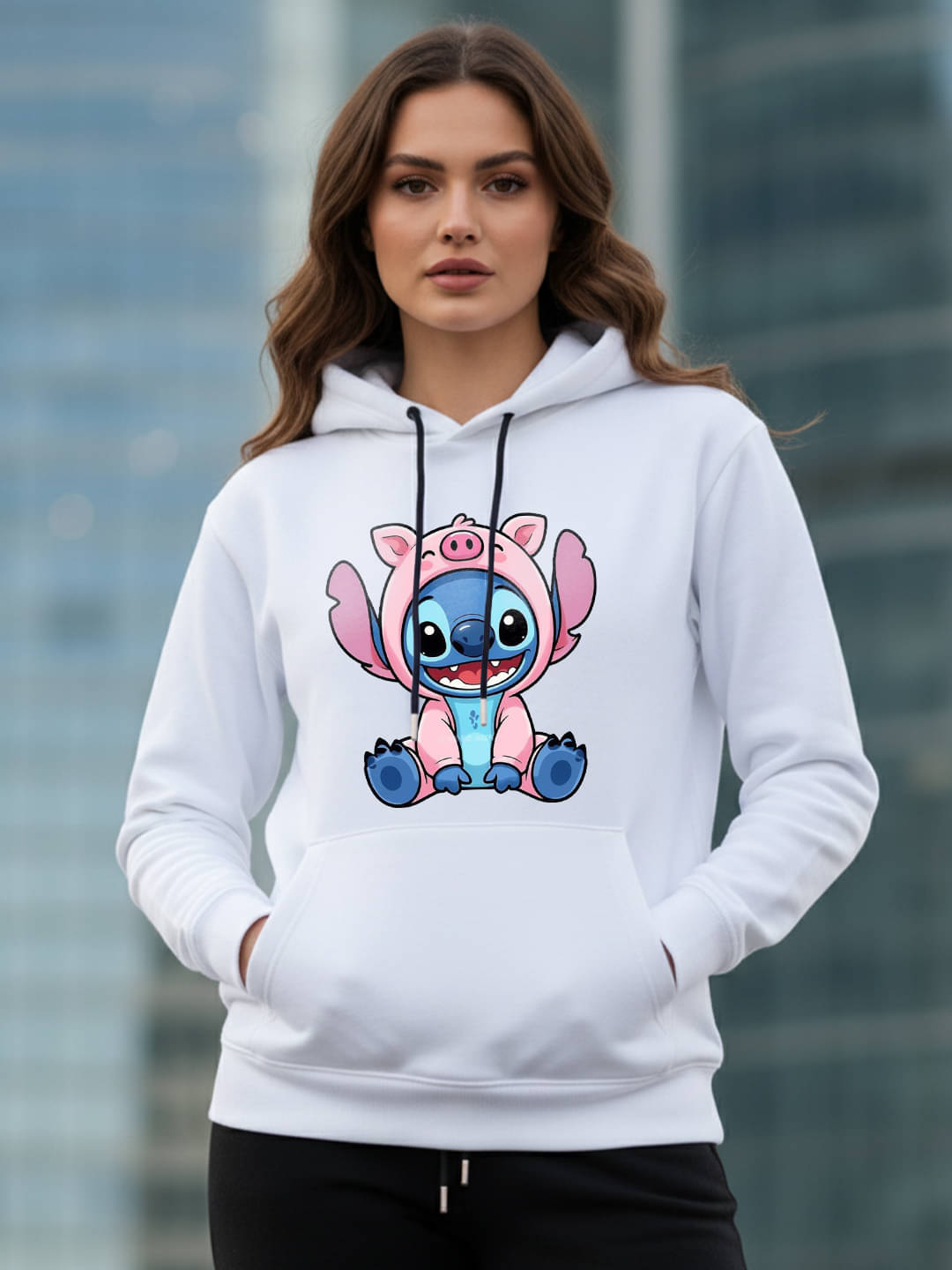 Kanhuzzz Women Fleece Hooded Sweatshirt For Heavy Winters ( White )     			Kanhuzzz Women Fleece Hooded Sweatshirt For Heavy Winters ( White )