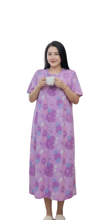     			Pari hub Cotton Blend Printed Women Maternity Nighty ( Purple )