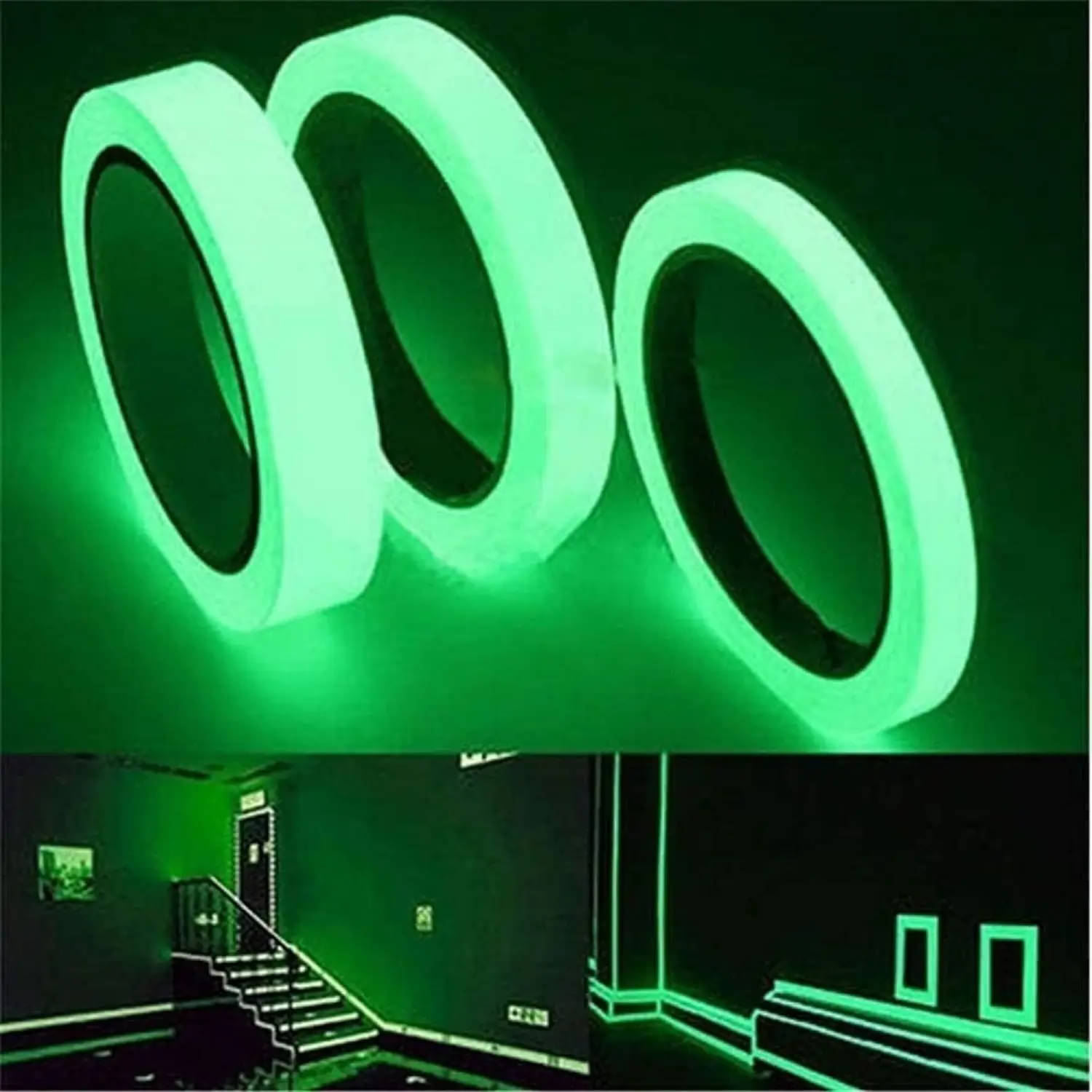 Radium Night Glow in Dark Tape 12 mm Width x 3 Meters (10 Feet) Length.     			Radium Night Glow in Dark Tape 12 mm Width x 3 Meters (10 Feet) Length.
