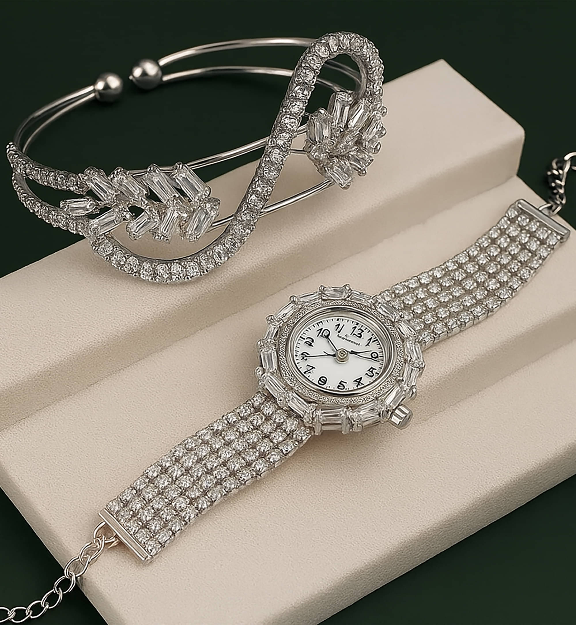     			SHANKH-KRIVA Silver Bracelet ( Pack of 2 )