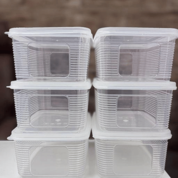 SWASTIK ENTERPRISE Container1800ml 6pcs Plastic Transparent Food Container ( Set of 6 ) SWASTIK ENTERPRISE Container1800ml 6pcs Plastic Transparent Food Container ( Set of 6 )
