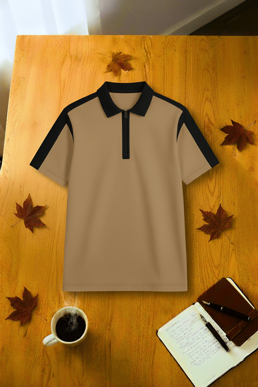 Try This Men Cotton Blend Regular Fit Colorblock Polo T Shirt ( Brown ) Try This Men Cotton Blend Regular Fit Colorblock Polo T Shirt ( Brown )