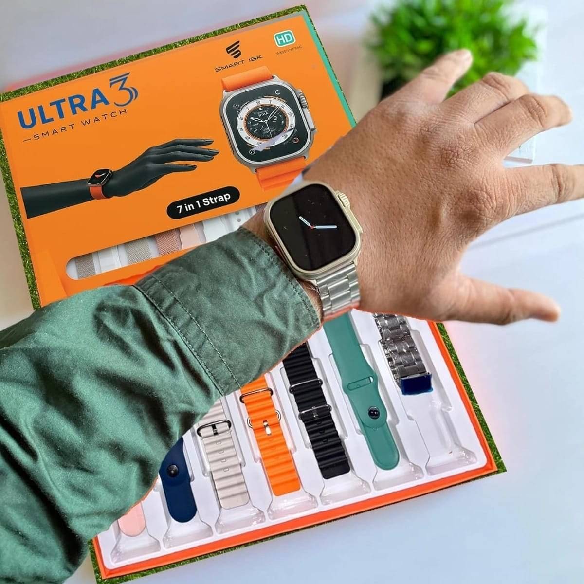     			Ultra3 Smart Watch With 7 in 1 Straps