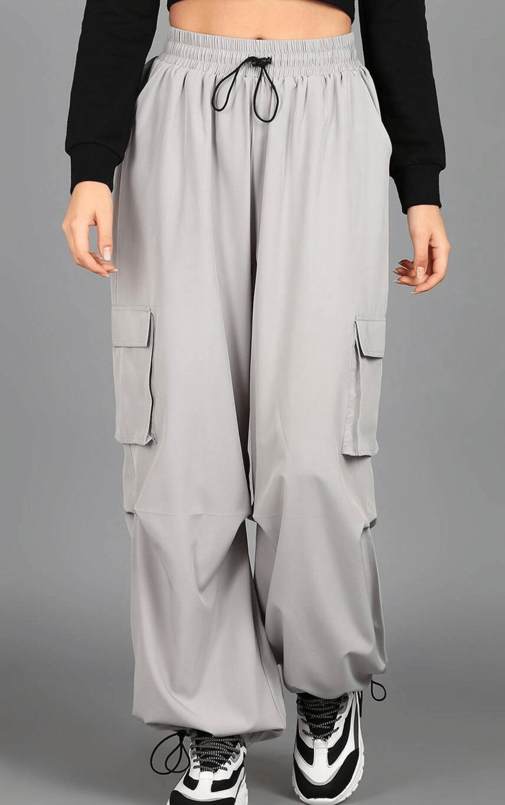     			VEAMOS Women Cotton Blend Cargos Trousers ( Grey )