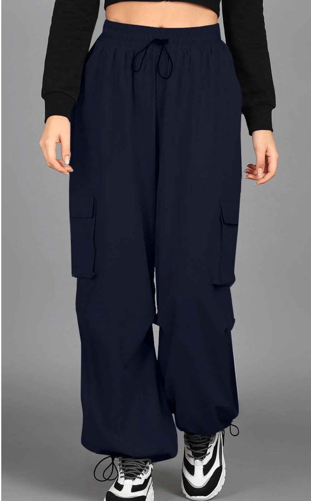     			VEAMOS Women Cotton Blend Cargos Trousers ( Blue )