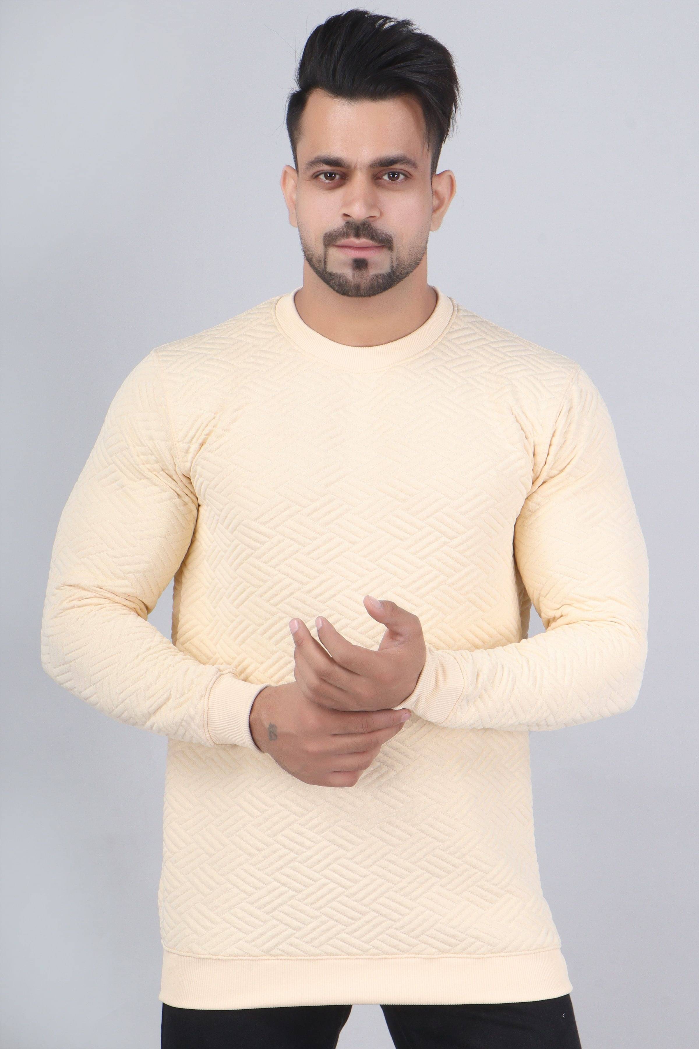     			WILD ELEPHANT Polyester Round Neck Men's Sweatshirt - Cream ( Pack of 1 )