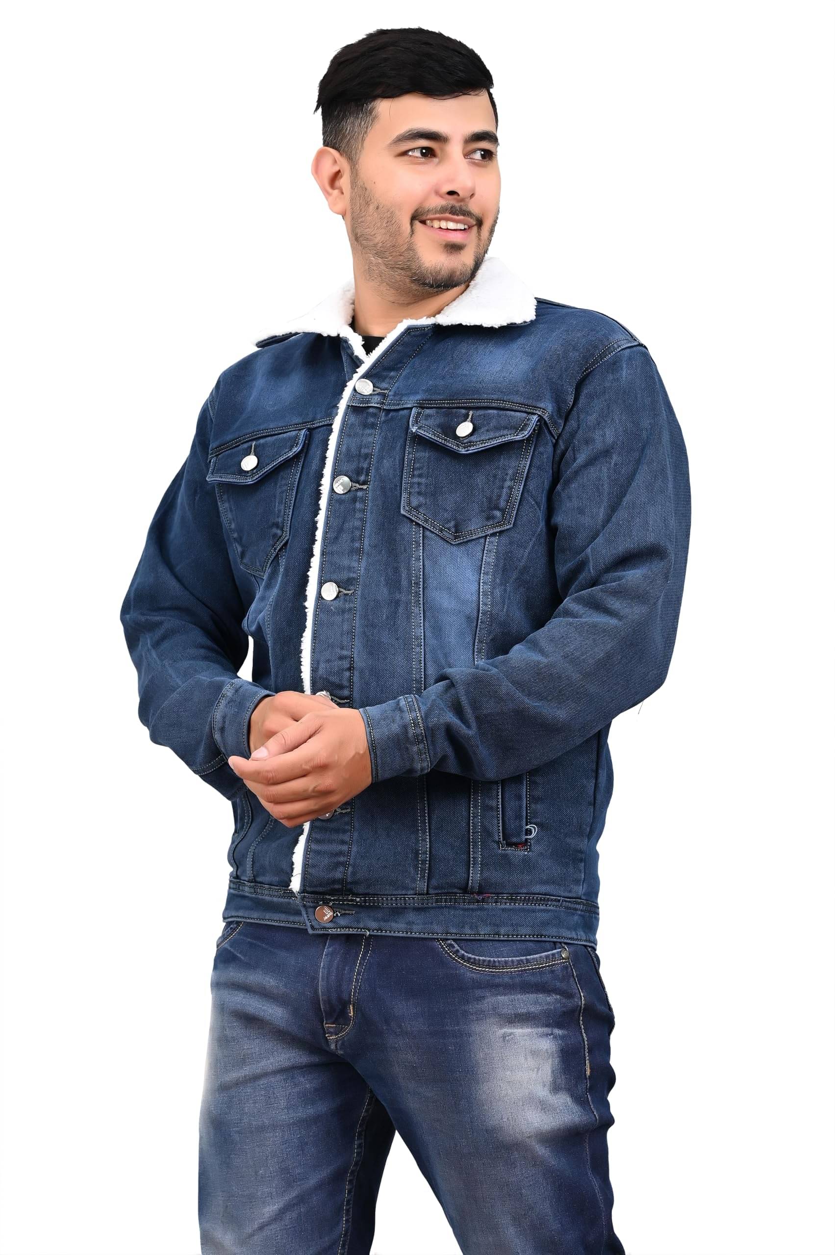 hibok Cotton Blend Men's Denim Jacket - Blue ( Pack of 1 )     			hibok Cotton Blend Men's Denim Jacket - Blue ( Pack of 1 )