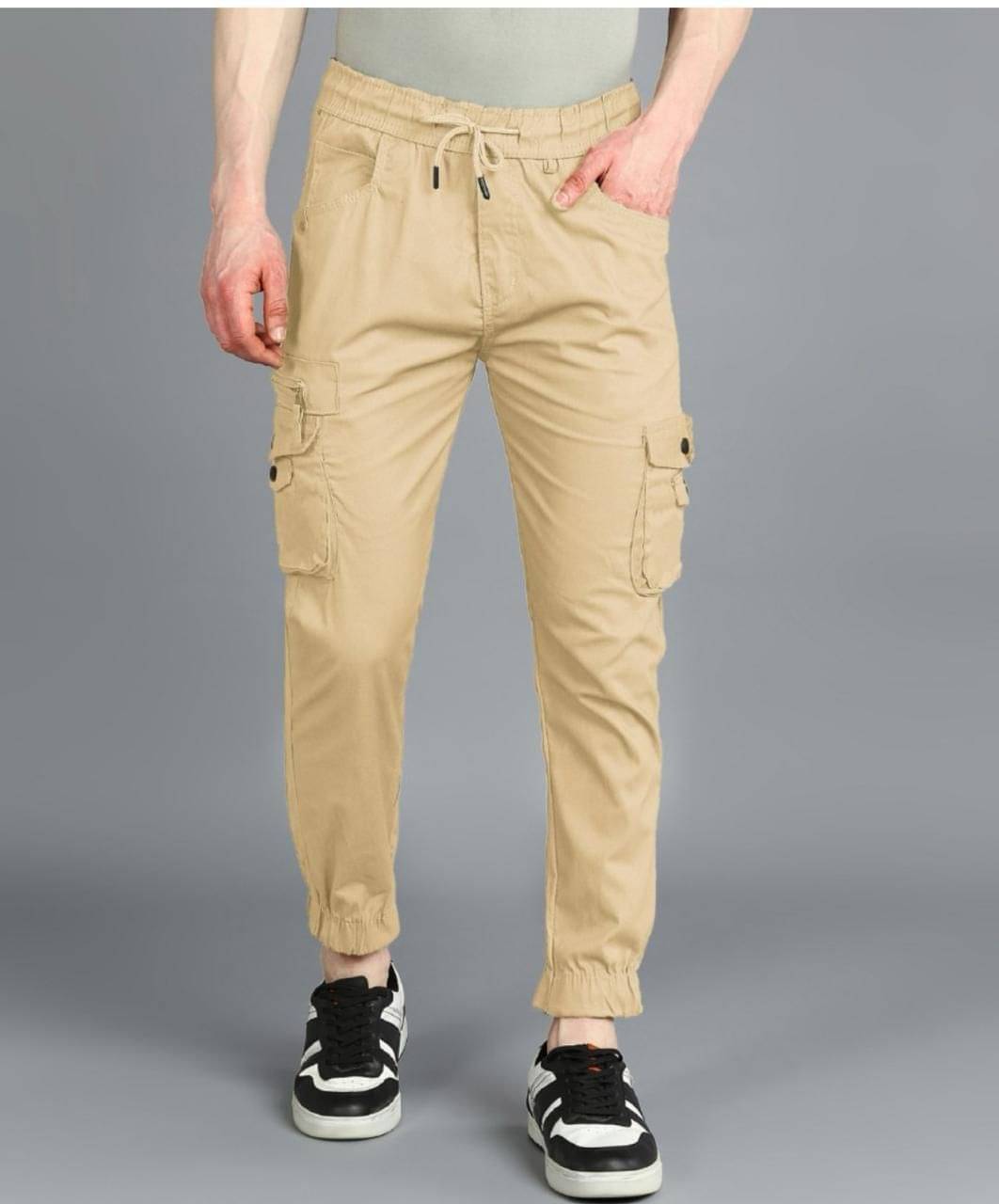     			hibok Slim Men's Cargos - Beige ( Pack of 1 )
