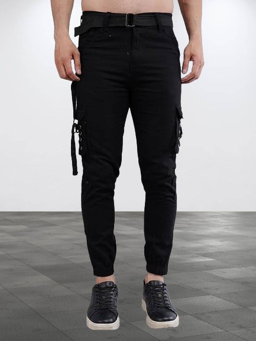     			hibok Slim Men's Cargos - Black ( Pack of 1 )