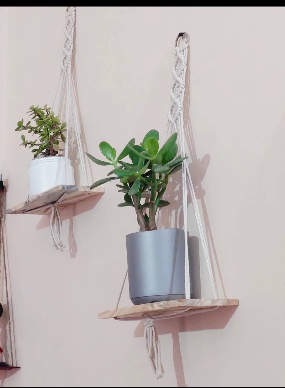 navratri decoration and Diwali decoration Macrame Wall Hanging Shelf Cotton Rope Natural Pine Wood Swing Triangle Floating Shelf Shelves Modern Decor for Living Room Office Festive Toran Bedroom (Pack OF 2, WHITE)     			navratri decoration and Diwali decoration Macrame Wall Hanging Shelf Cotton Rope Natural Pine Wood Swing Triangle Floating Shelf Shelves Modern Decor for Living Room Office Festive Toran Bedroom (Pack OF 2, WHITE)