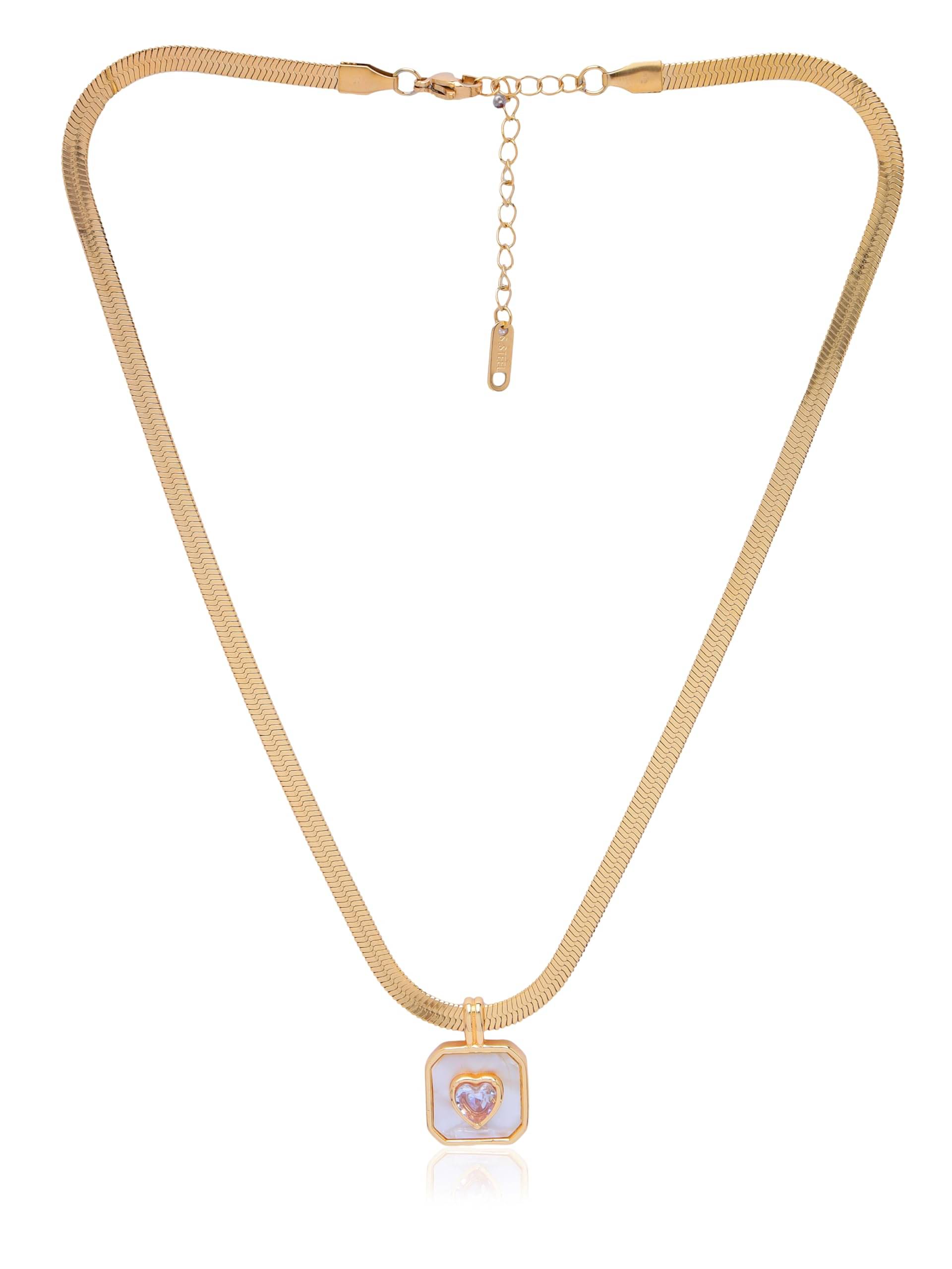     			ASHNERA Gold Stainless Steel Necklace ( Pack of 1 )