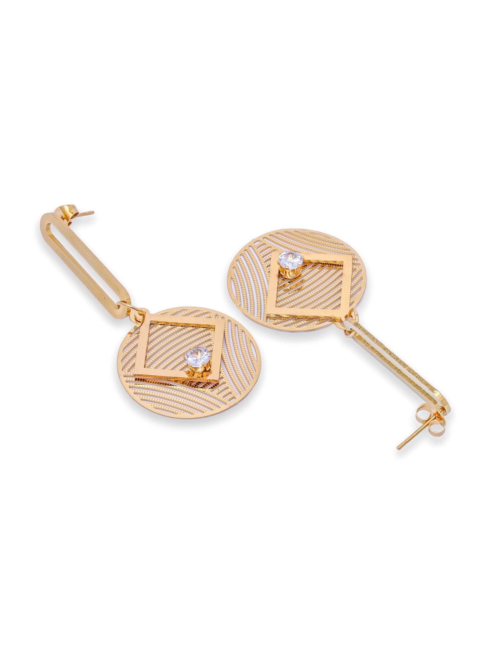     			ASHNERA. Gold Stud Earrings ( Pack of 1 )