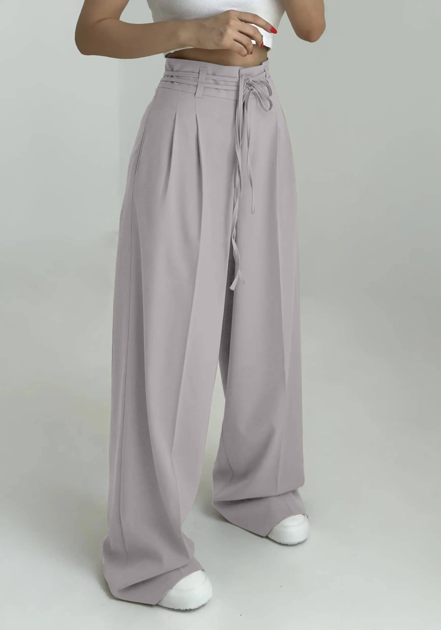     			Aahwan Women Cotton Blend Casual Trousers ( Grey )