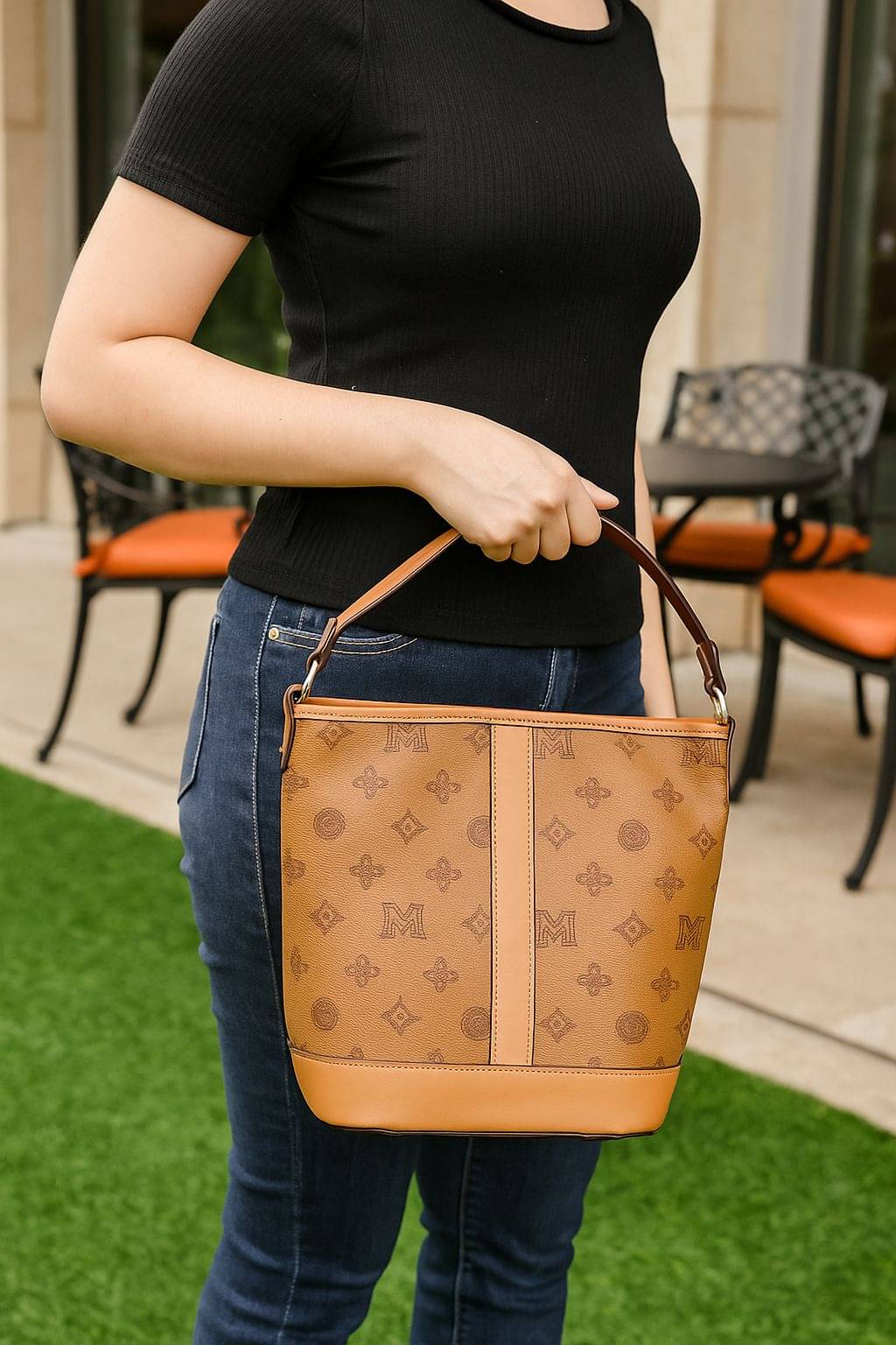     			Ajirse Shoulder Bag Artificial Leather Set of 1 ( Brown )