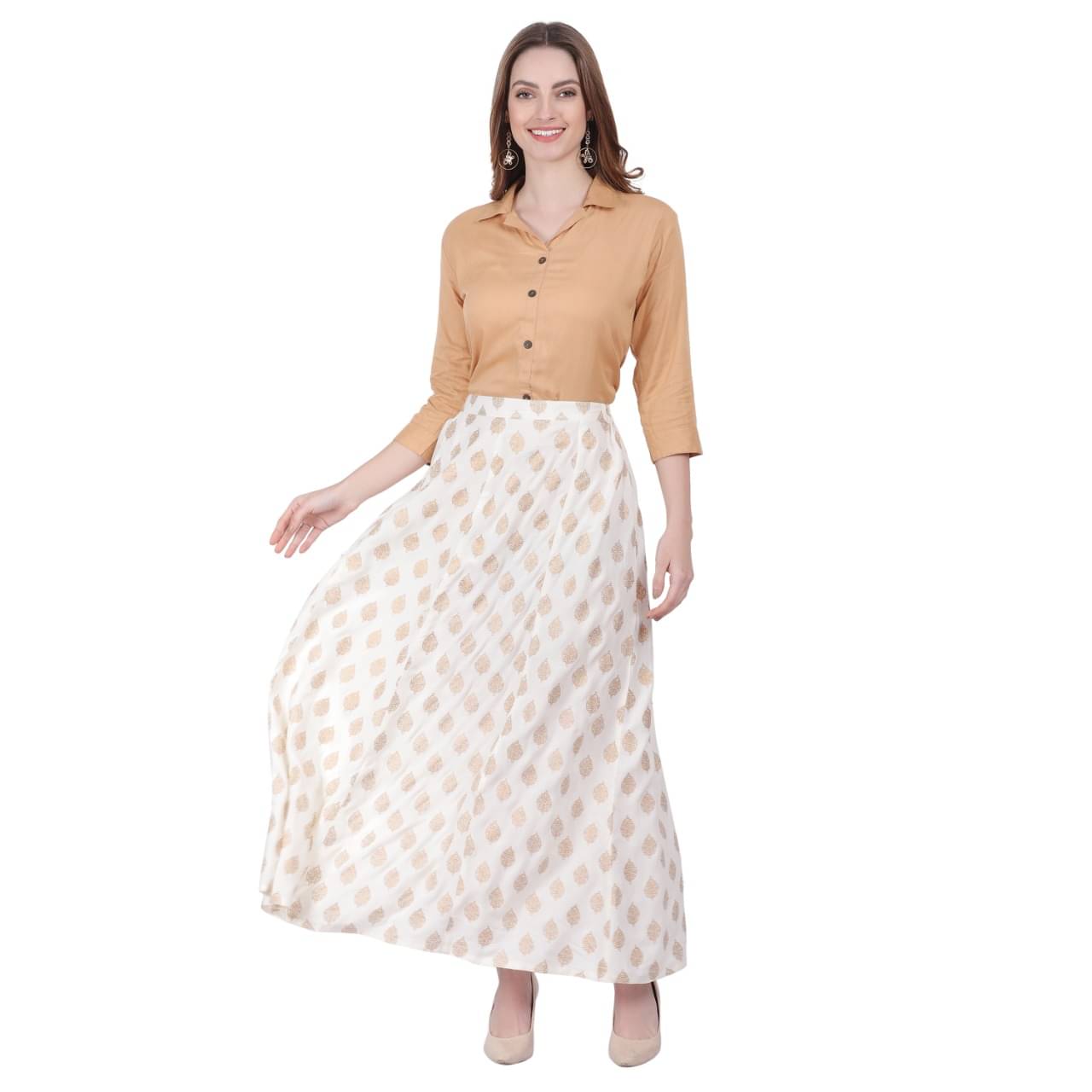 Aura Glam Women Printed Shirt With Skirt Co-Ord Set ( Multicolor 2 )     			Aura Glam Women Printed Shirt With Skirt Co-Ord Set ( Multicolor 2 )