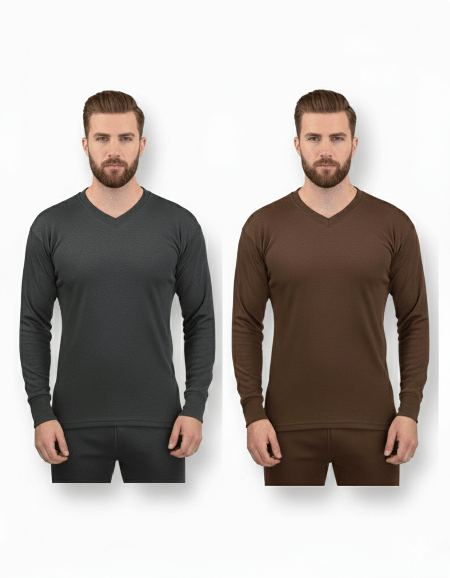     			BOSS OSWAL Pack of 2 Woollen Thermal Tops For Men's ( Black )