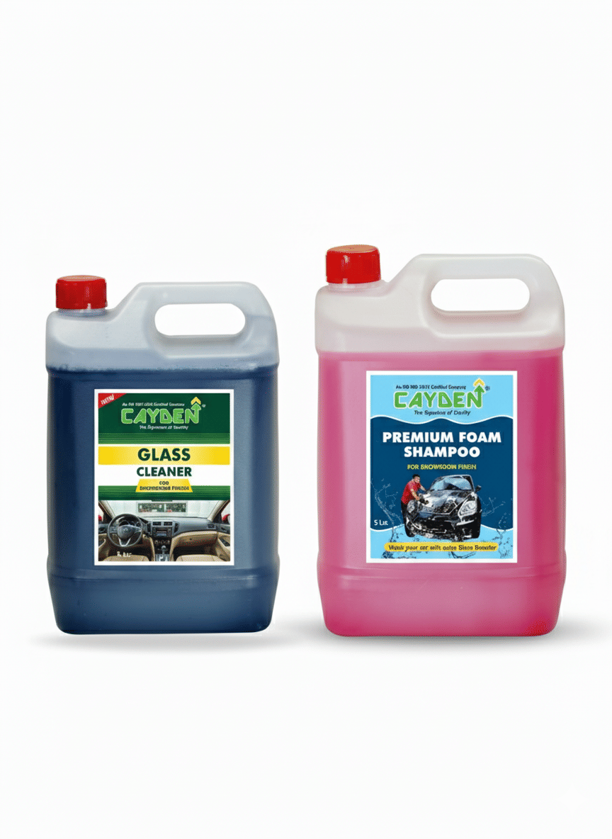 CAYDEN - Premium Foam Shampoo and Concentrate Glass Cleaner 5l+5l | Combo Pack     			CAYDEN - Premium Foam Shampoo and Concentrate Glass Cleaner 5l+5l | Combo Pack