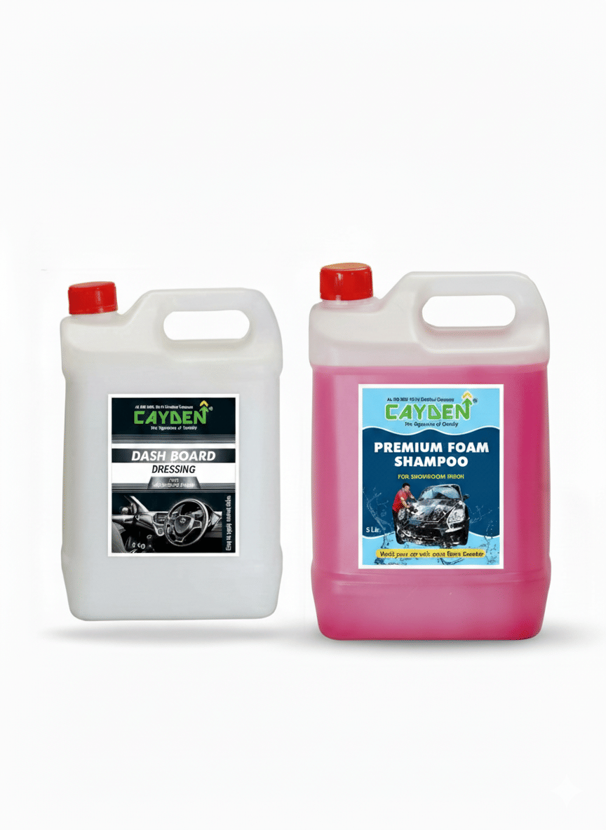 CAYDEN - Premium Foam Shampoo and Dashboard Dressing 5l+5l | Combo Pack     			CAYDEN - Premium Foam Shampoo and Dashboard Dressing 5l+5l | Combo Pack