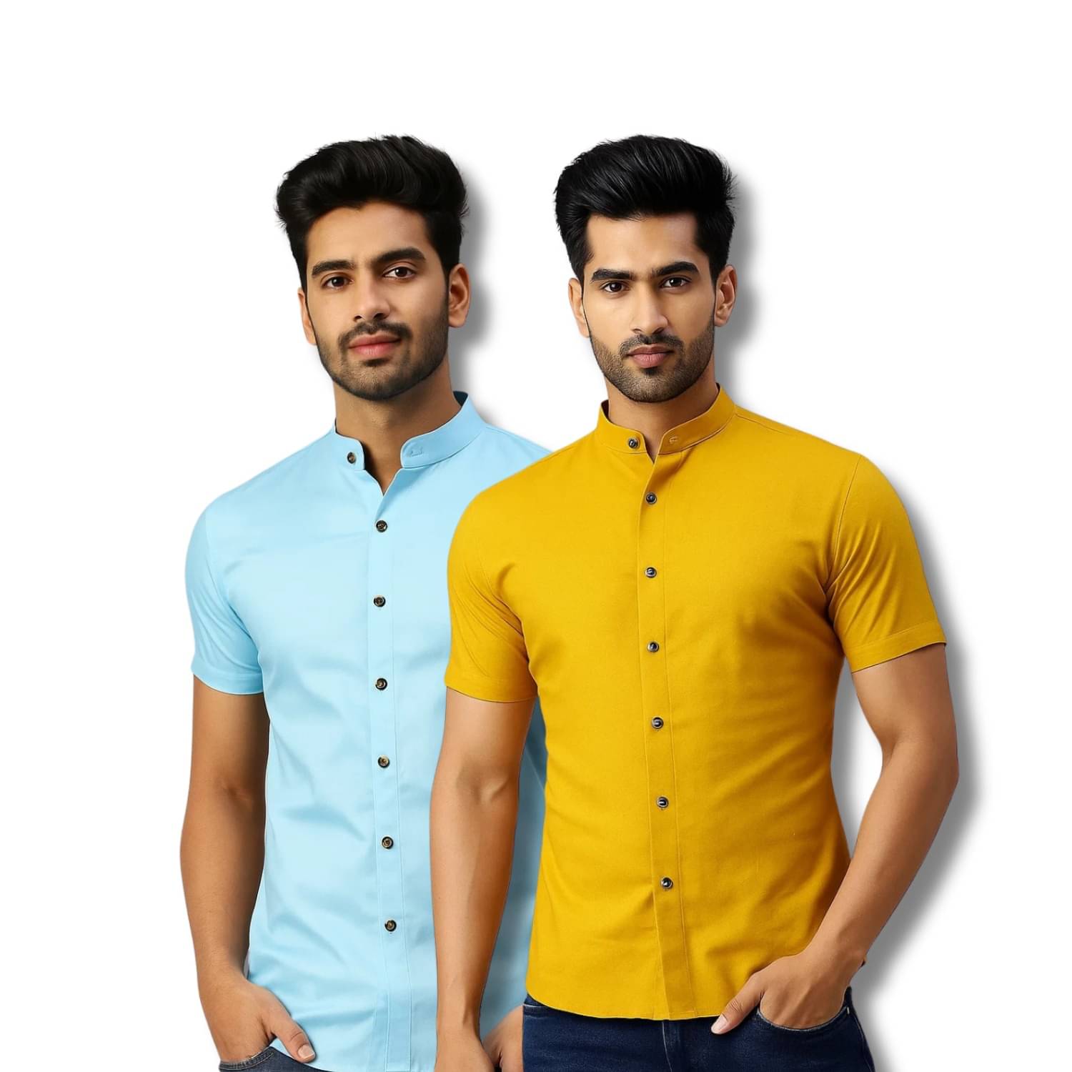 CROWNTAIL Cotton Blend Regular Fit Solids Half Sleeves Men's Casual Shirt - Light Green ( Pack of 2 ) CROWNTAIL Cotton Blend Regular Fit Solids Half Sleeves Men's Casual Shirt - Light Green ( Pack of 2 )