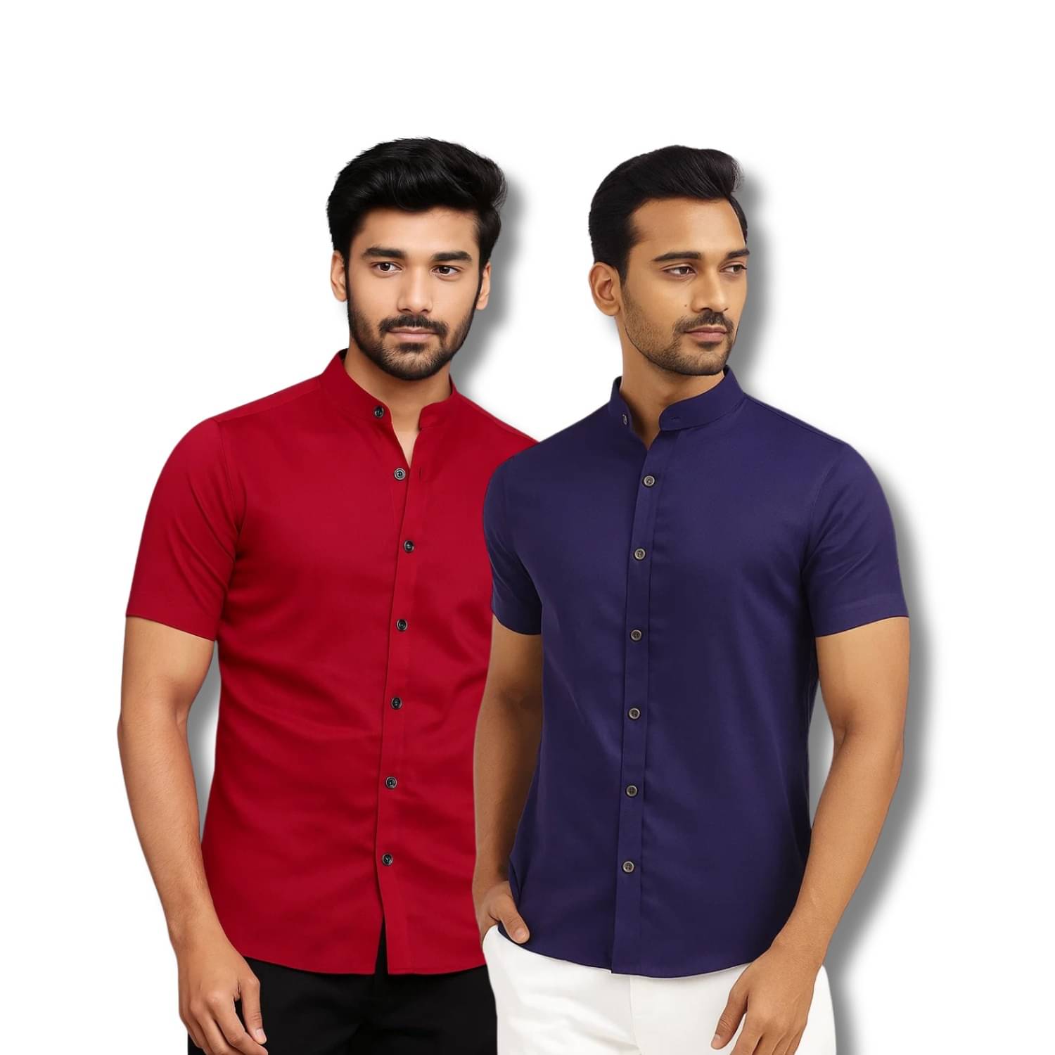 CROWNTAIL Cotton Blend Regular Fit Solids Half Sleeves Men's Casual Shirt - Maroon ( Pack of 2 )     			CROWNTAIL Cotton Blend Regular Fit Solids Half Sleeves Men's Casual Shirt - Maroon ( Pack of 2 )