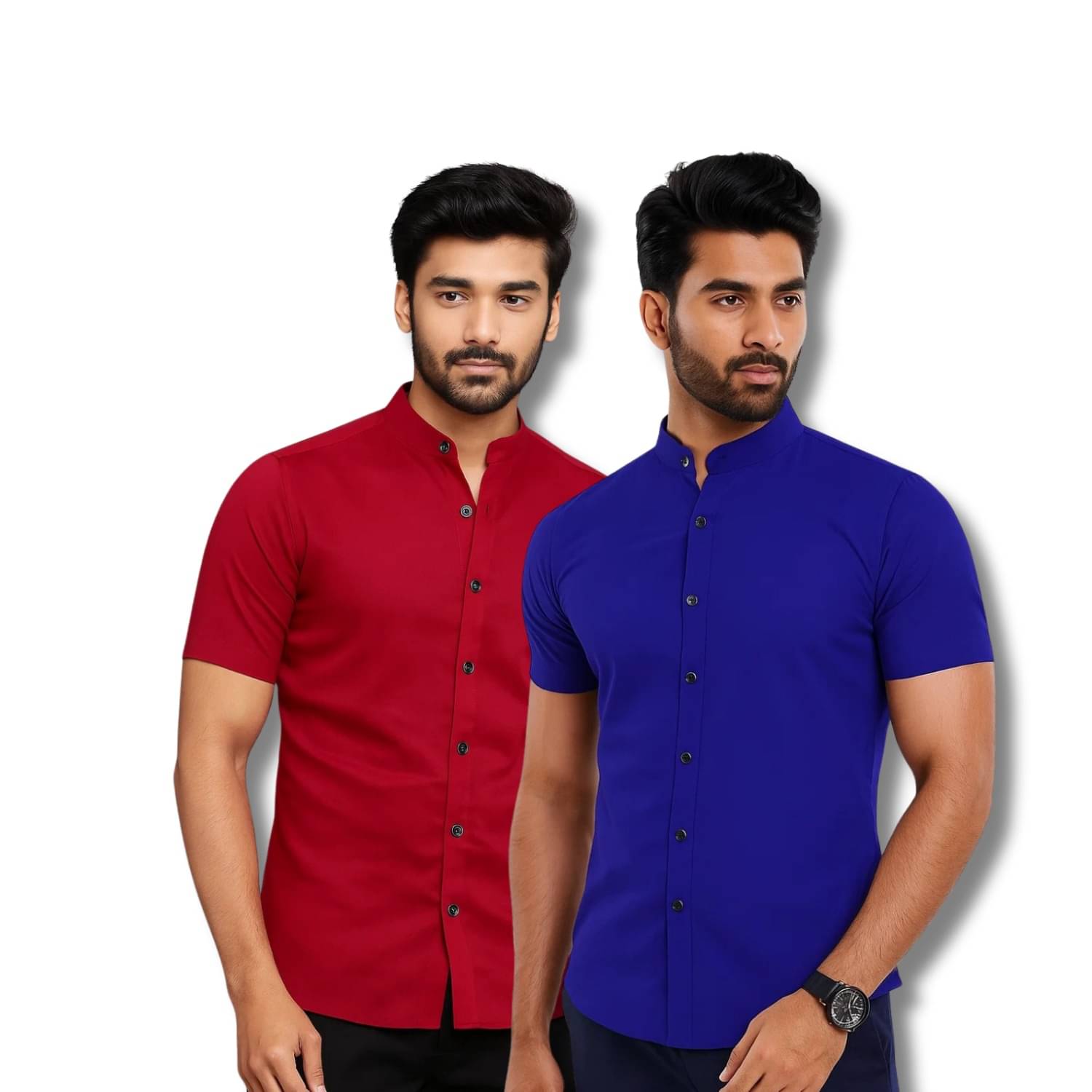     			CROWNTAIL Cotton Blend Regular Fit Solids Half Sleeves Men's Casual Shirt - Maroon ( Pack of 2 )