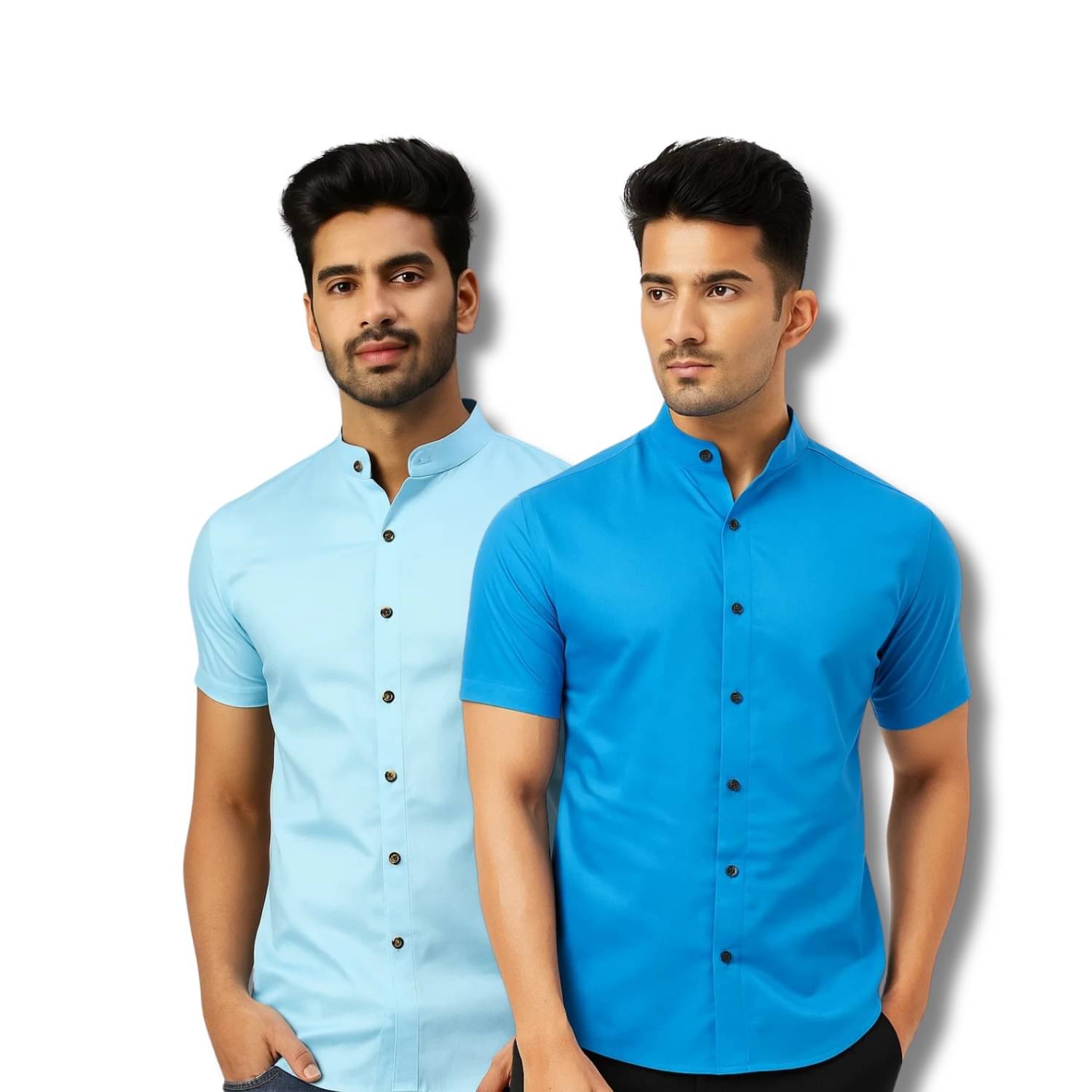     			CROWNTAIL Cotton Blend Regular Fit Solids Half Sleeves Men's Casual Shirt - Light Green ( Pack of 2 )