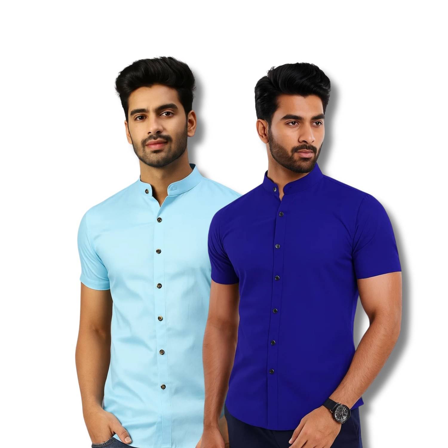 CROWNTAIL Cotton Blend Regular Fit Solids Half Sleeves Men's Casual Shirt - Light Green ( Pack of 2 )     			CROWNTAIL Cotton Blend Regular Fit Solids Half Sleeves Men's Casual Shirt - Light Green ( Pack of 2 )