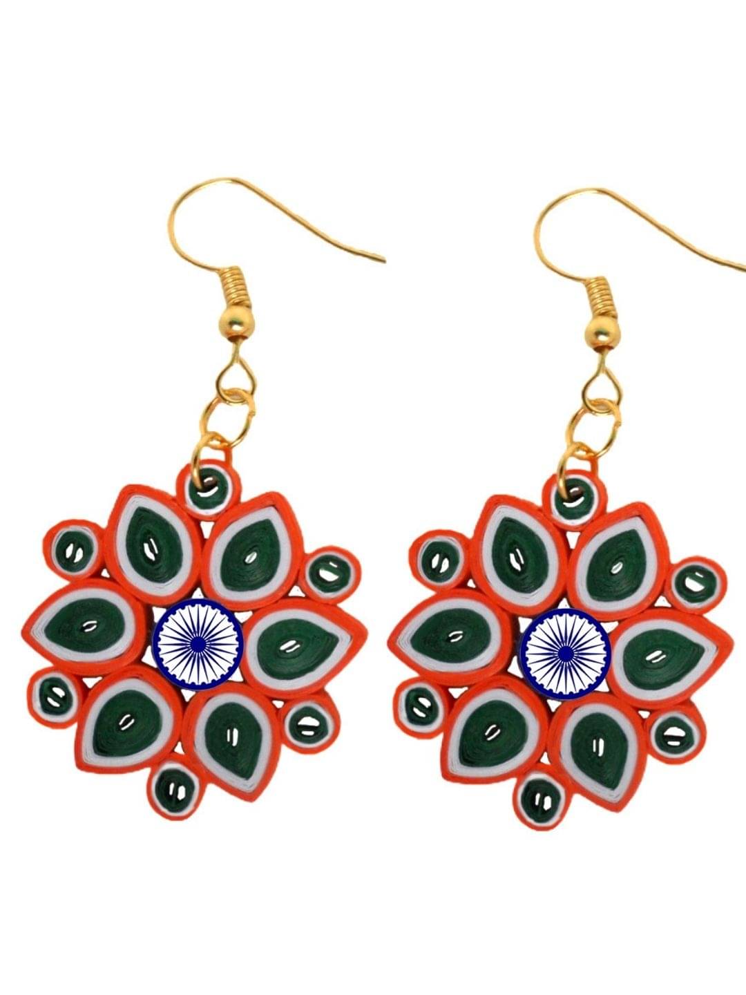     			Designer's Collection Multi Color Drop Earrings ( Pack of 1 )