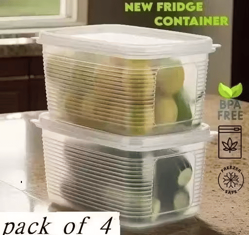     			FENUZ (Pack 4, 1800ML) Plastic White Multi-Purpose Container ( Set of 1 )