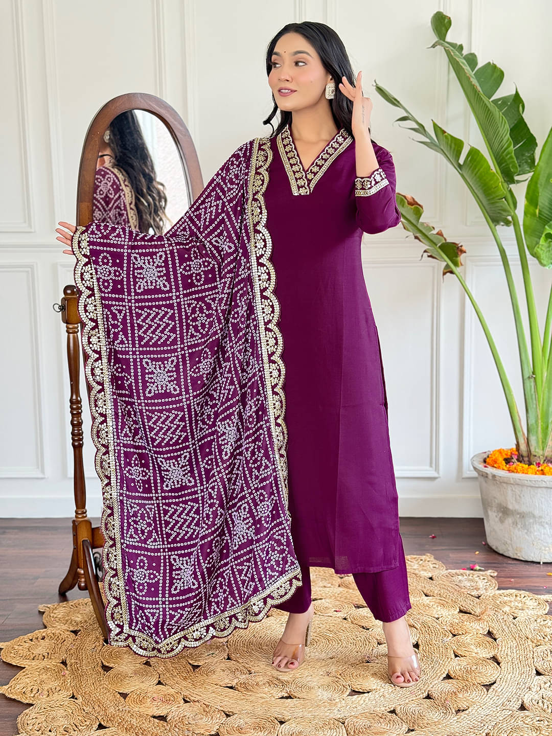 Fashionfricks Women Viscose Self Design Straight Kurti With Pants ( Wine )     			Fashionfricks Women Viscose Self Design Straight Kurti With Pants ( Wine )
