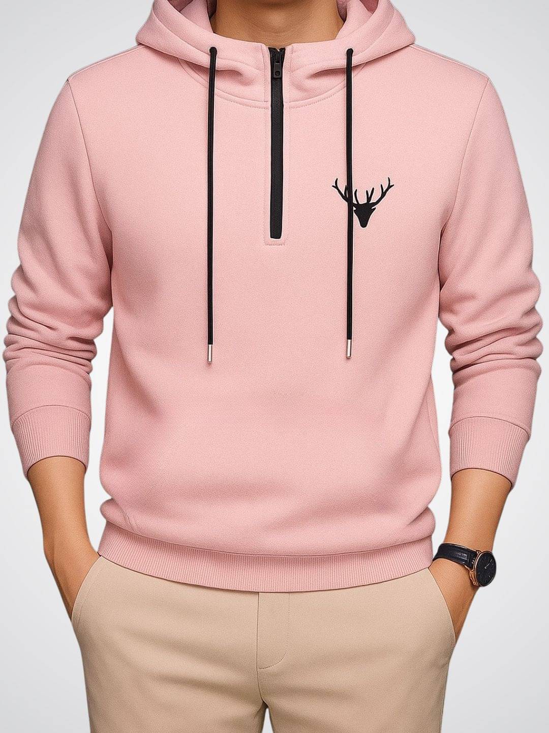 Garimaknitwear Fleece Hooded Men's Sweatshirt - Pink ( Pack of 1 ) Garimaknitwear Fleece Hooded Men's Sweatshirt - Pink ( Pack of 1 )