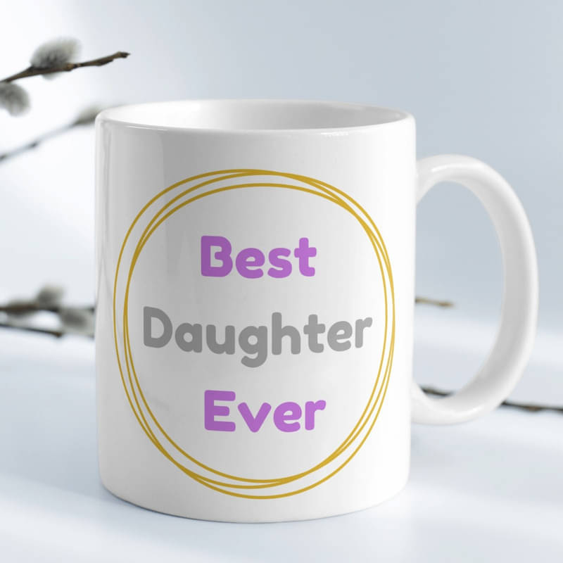     			Half Engineer Gifts - HE Best Daughter Ever Graphic Ceramic Coffee Mug 325 mL ( Pack of 1 )