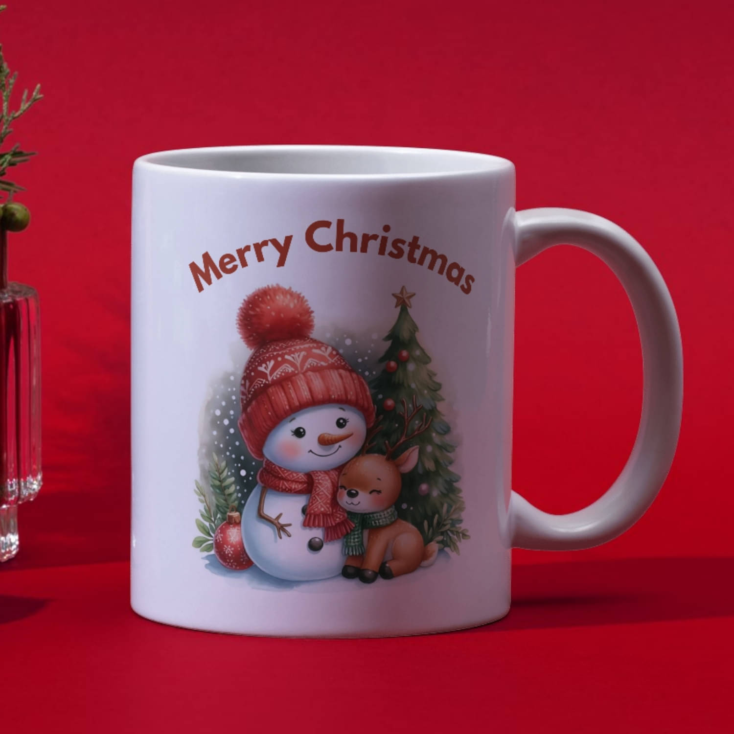 Half Engineer Gifts - HE Cute Snowman Printed Graphic Ceramic Coffee Mug 325 mL ( Pack of 1 )     			Half Engineer Gifts - HE Cute Snowman Printed Graphic Ceramic Coffee Mug 325 mL ( Pack of 1 )
