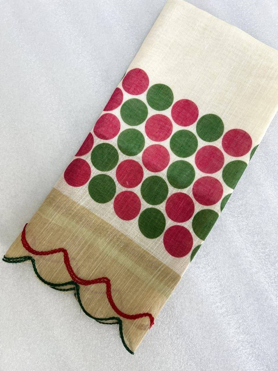     			IMMOLATE Cotton Printed Patola Saree With Unstitched Blouse Piece ( Multicolor )