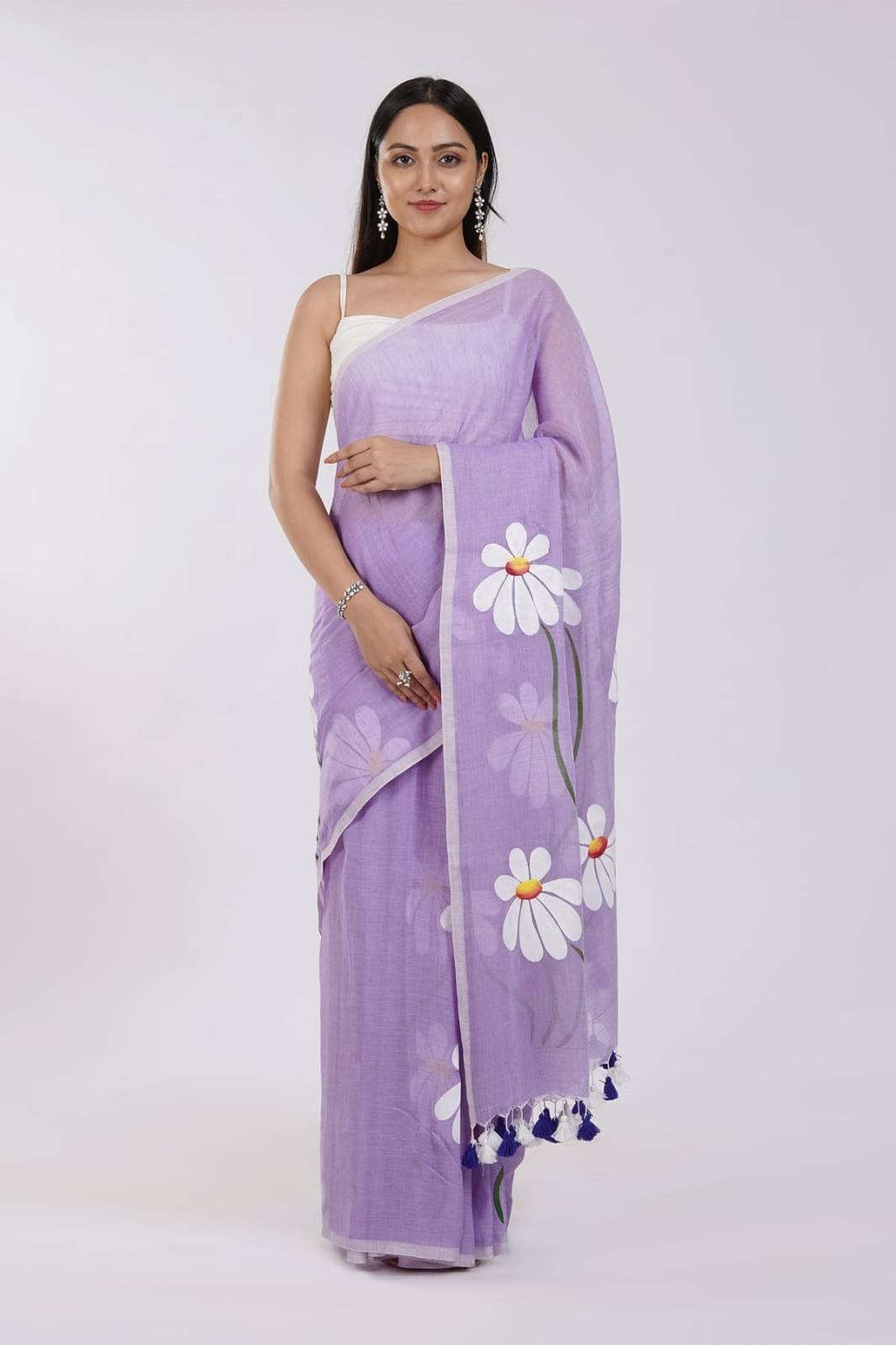     			IMMOLATE Cotton Printed Patola Saree With Unstitched Blouse Piece ( Light Blue )