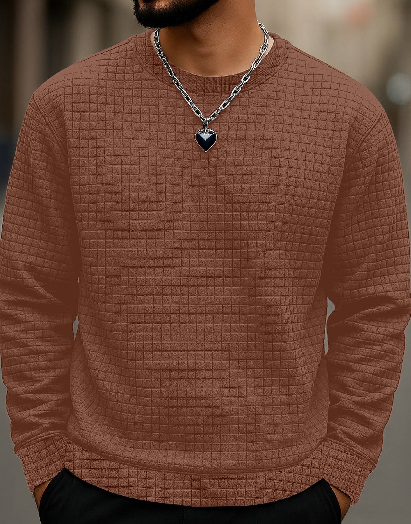 KAJARU Cotton Blend Round Neck Men's Sweatshirt - Coffee ( Pack of 1 )     			KAJARU Cotton Blend Round Neck Men's Sweatshirt - Coffee ( Pack of 1 )