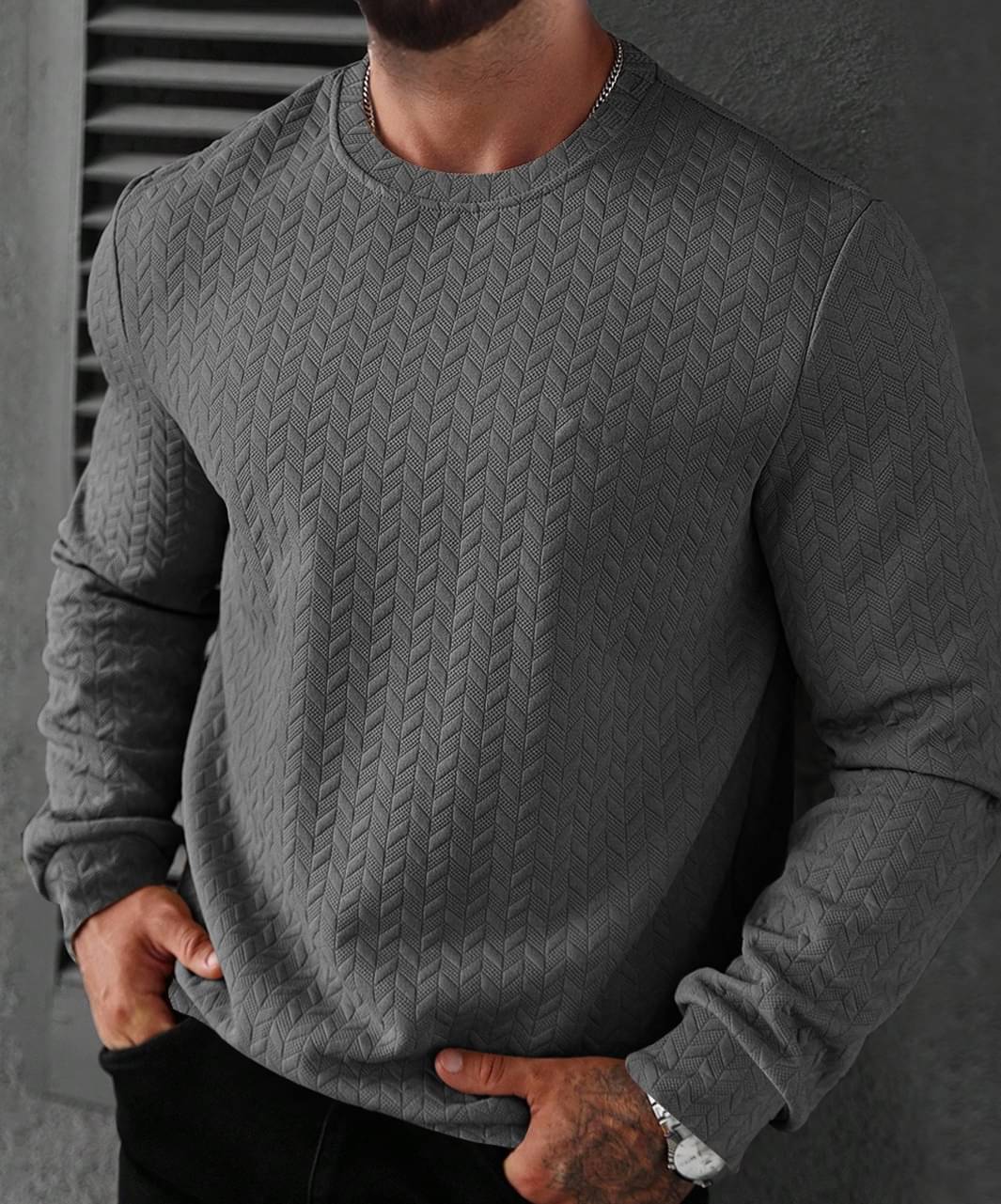     			KAJARU Cotton Blend Round Neck Men's Sweatshirt - Grey ( Pack of 1 )
