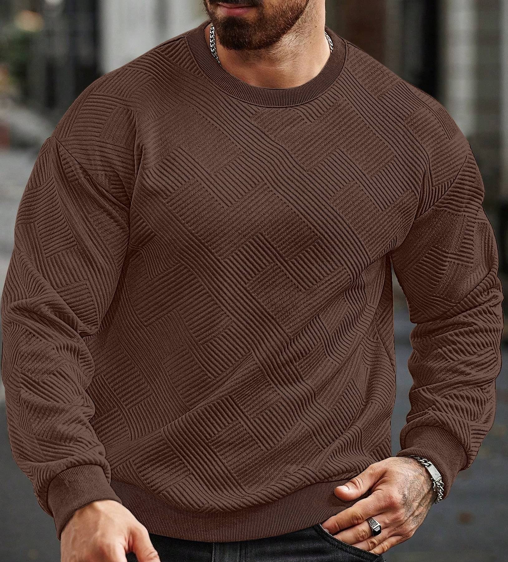     			KAJARU Cotton Blend Round Neck Men's Sweatshirt - Coffee ( Pack of 1 )