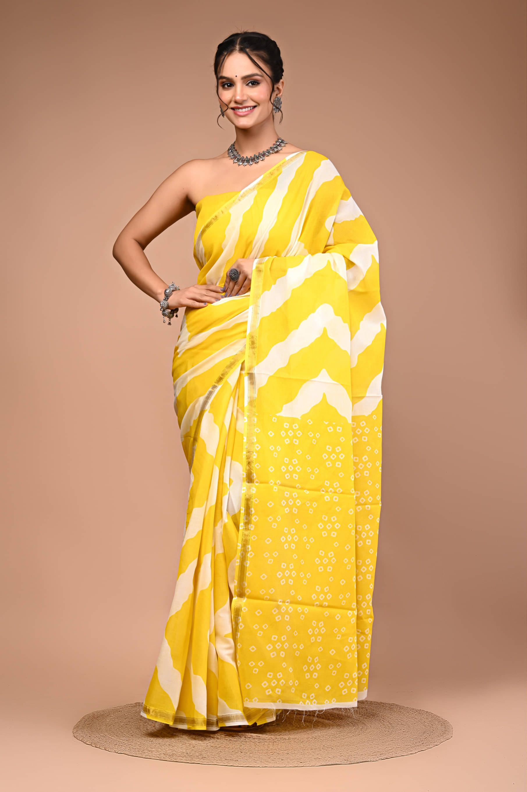 Lovwear Cotton Printed Regular Saree With Unstitched Blouse Piece ( Yellow )     			Lovwear Cotton Printed Regular Saree With Unstitched Blouse Piece ( Yellow )