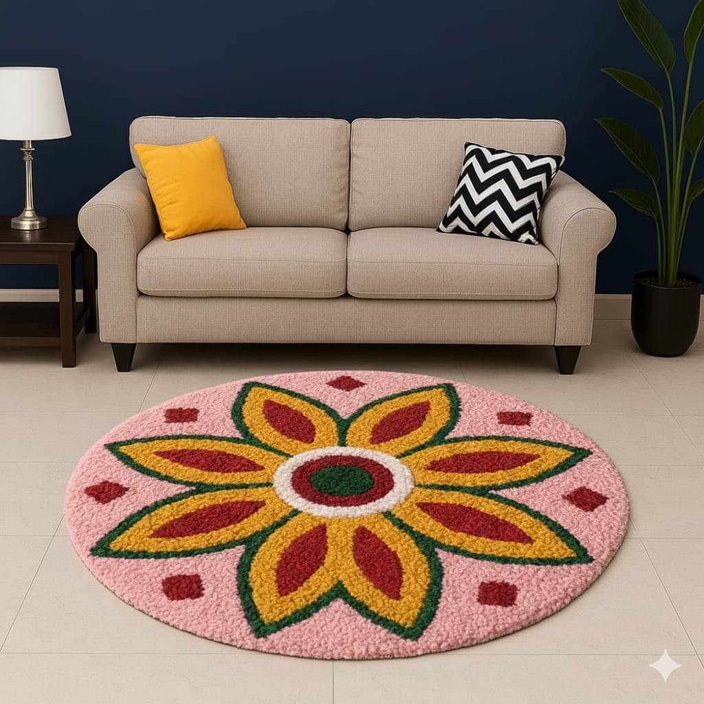 Matveda Set of 1 Anti-skid Polyester Door Mat ( 53 X 53 cm ) Multi     			Matveda Set of 1 Anti-skid Polyester Door Mat ( 53 X 53 cm ) Multi