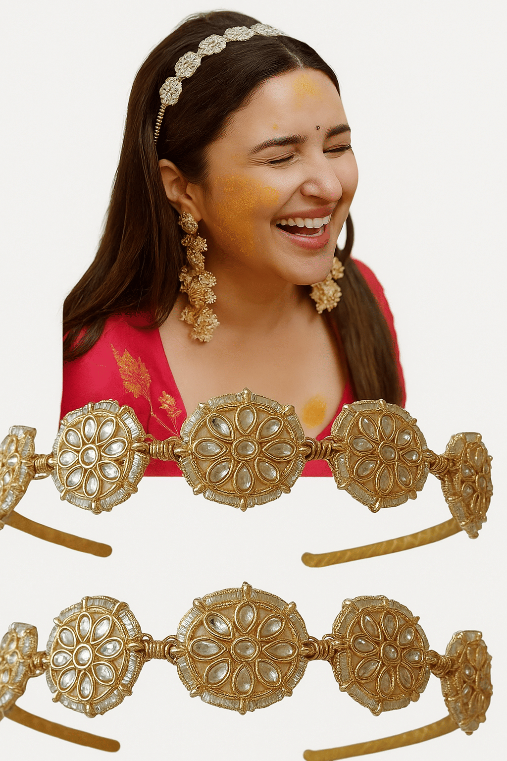     			Melovein Gold Hair Band ( Pack of 1 )