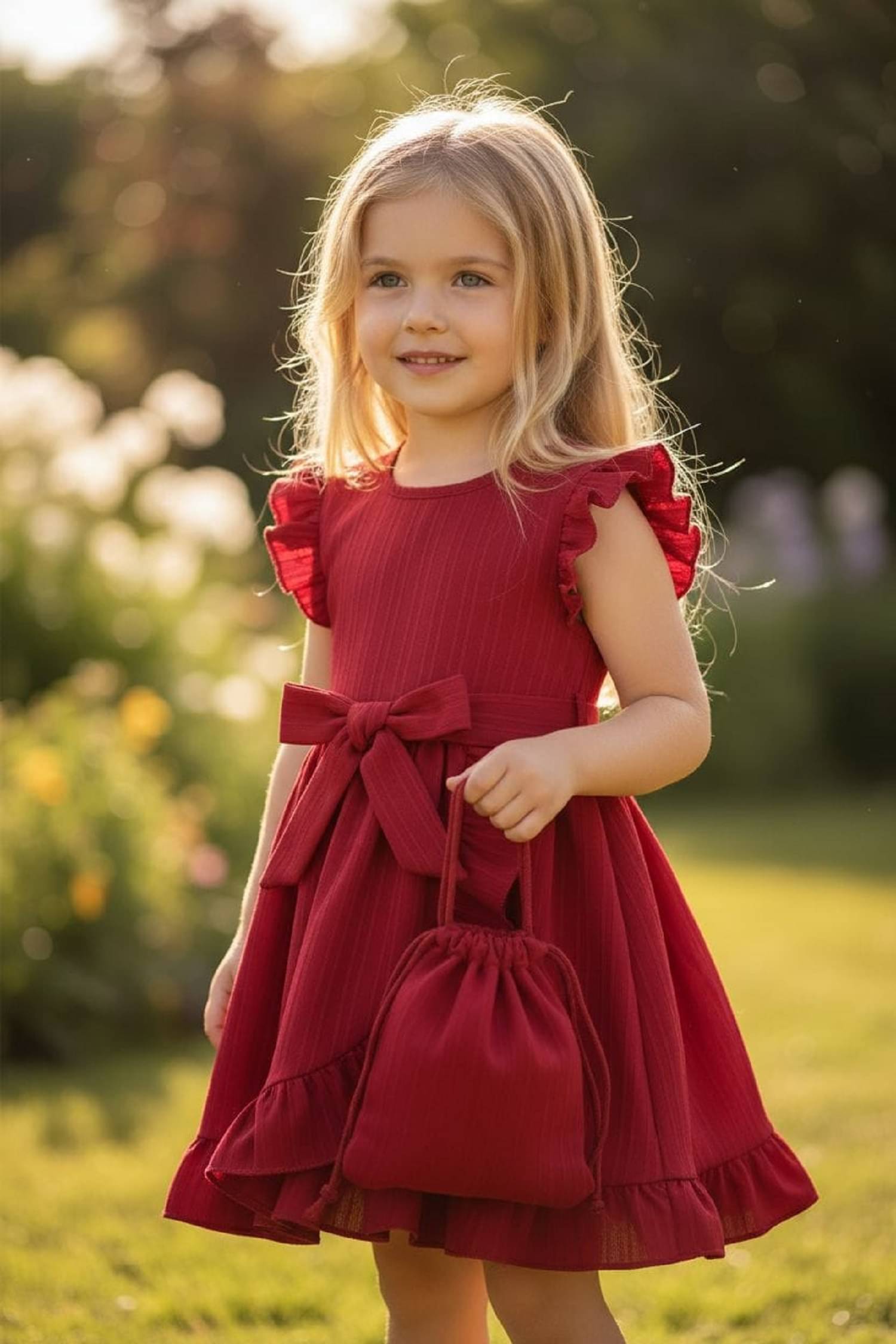     			Mullick the designer Cotton Blend Frock For Girls ( Pack of 1 , Red )