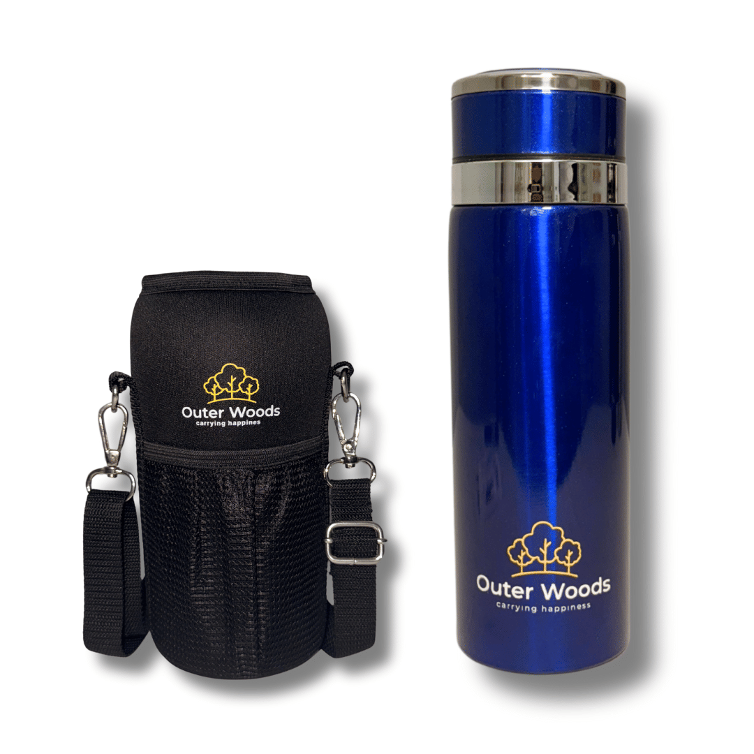     			Outer Woods Thermos Flask 800ml Blue Steel Flask ( 800 ml )